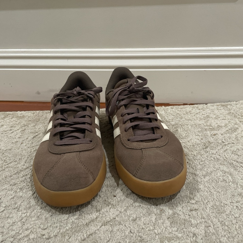 Adidas Brown Sneakers with Gum Sole and Suede Finish